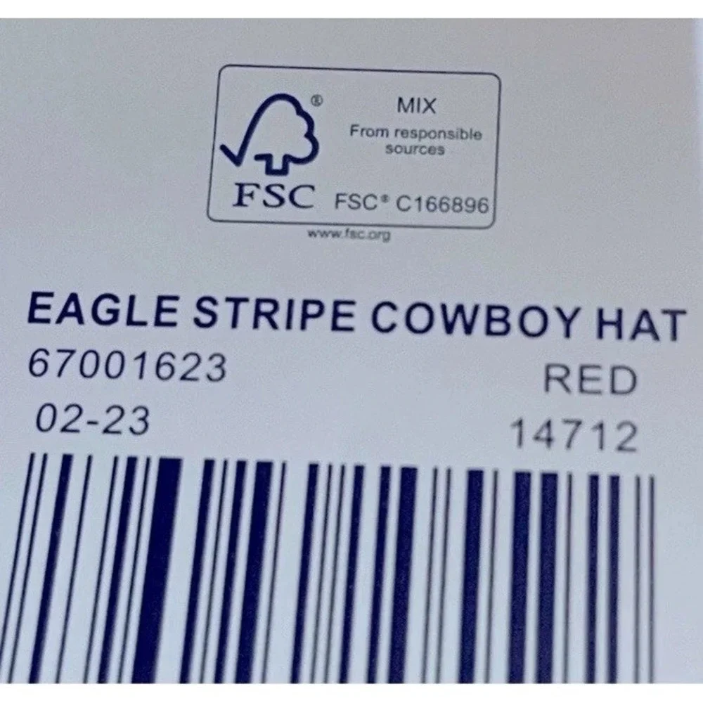 (6) Eagle Stripe Beer Box COWBOY HAT American Flag Carton Novelty Americana New